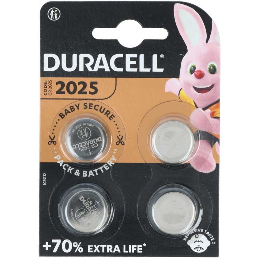 Батарея - Duracell CR2025 3V Литиевый аккумулятор Набор 4 шт.