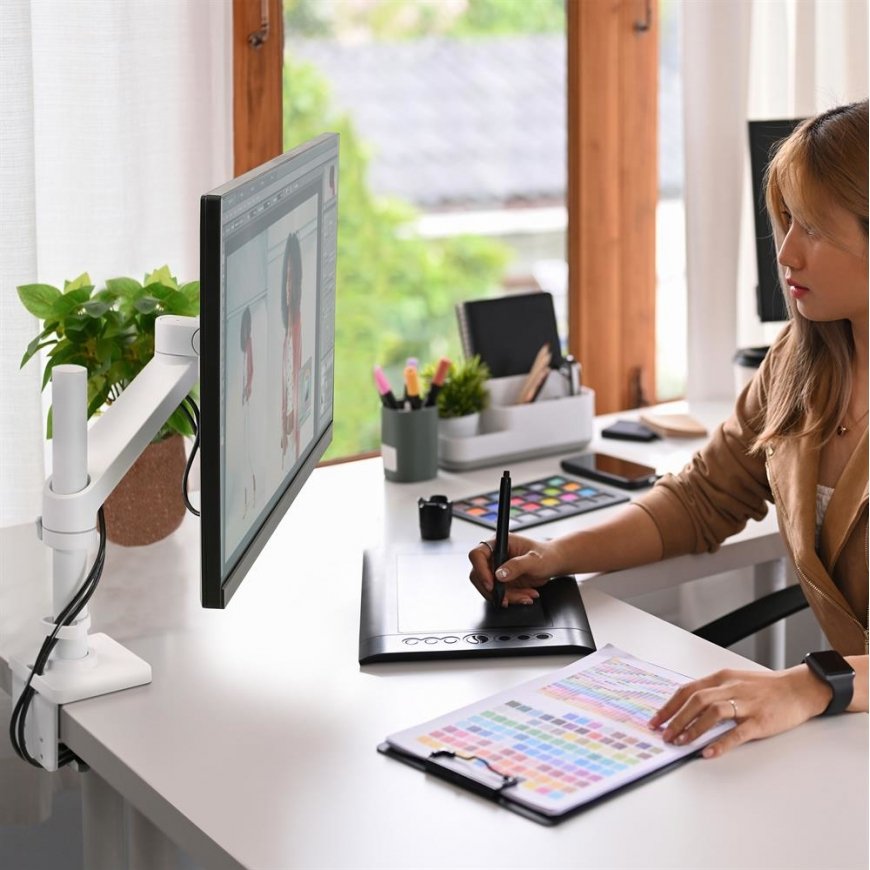 Ergotron NX Series NX MONITOR ARM WHITE 86,4 cm (34") Stalas Juoda, Balta – 3