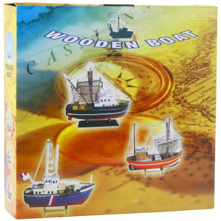 Lean Toys kolekcijas dekoratīvā zvejas laivas modelis, sarkans, 30x26 cm – 4