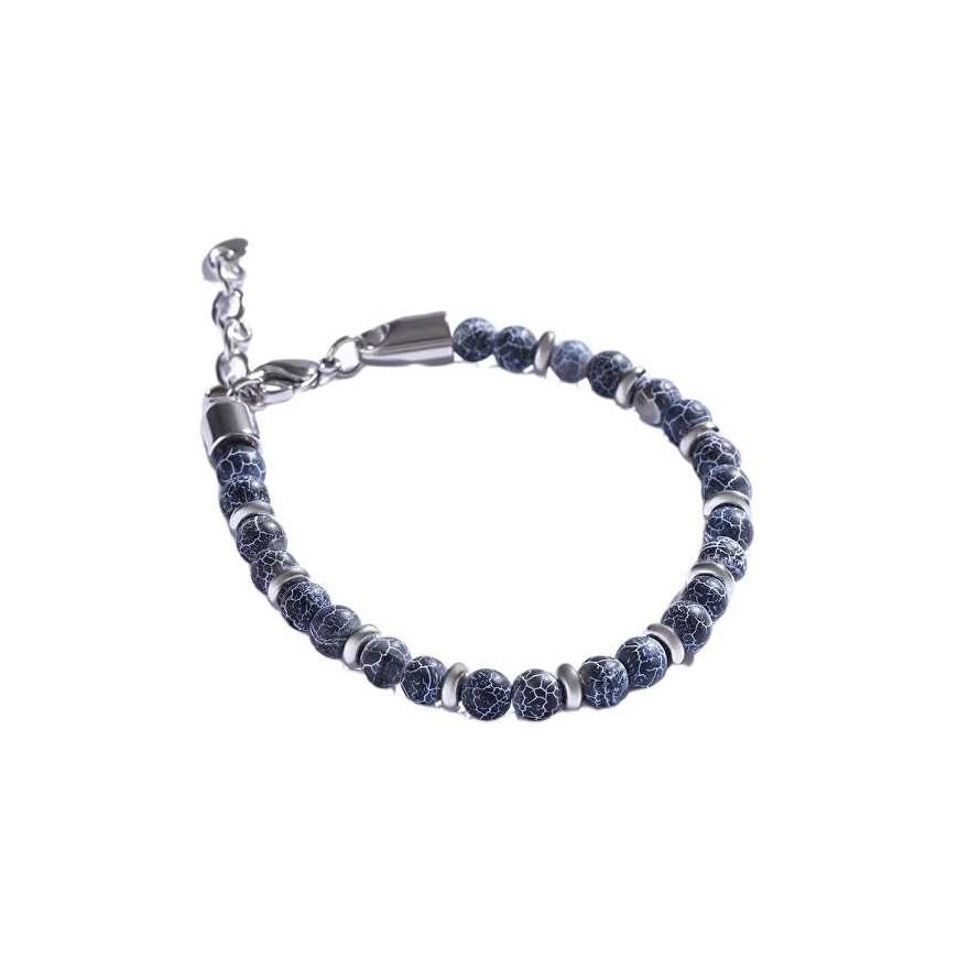 Marc Malone Men's beaded bracelet with agate MCGB5010