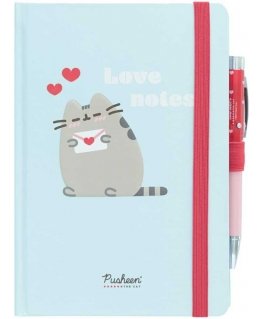 Pusheen Purfect Love kollektsioon A5 Premium märkmik koos helendava pliiatsiga