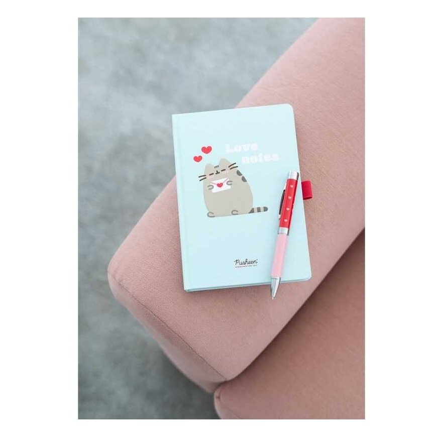 Pusheen Purfect Love kollektsioon A5 Premium märkmik koos helendava pliiatsiga – 2