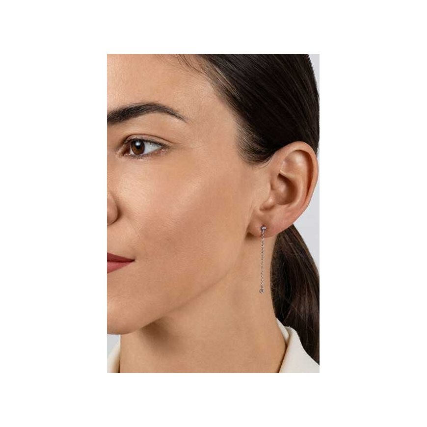 Brilio Silver Gold-plated dangling earrings with zircons EA1123R – 2