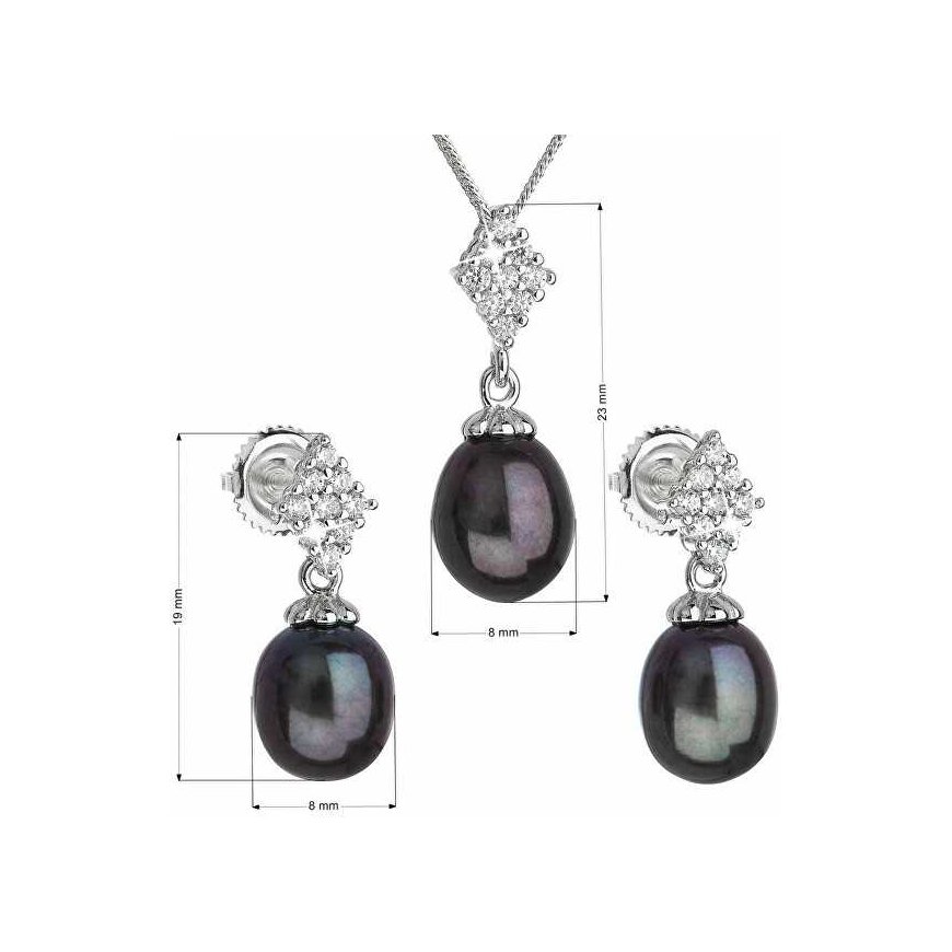 Evolution Group Luxury hõbedane jõgi pärlite komplekt 29018.3 (kõrvarõngad, kett, ripats) – 3