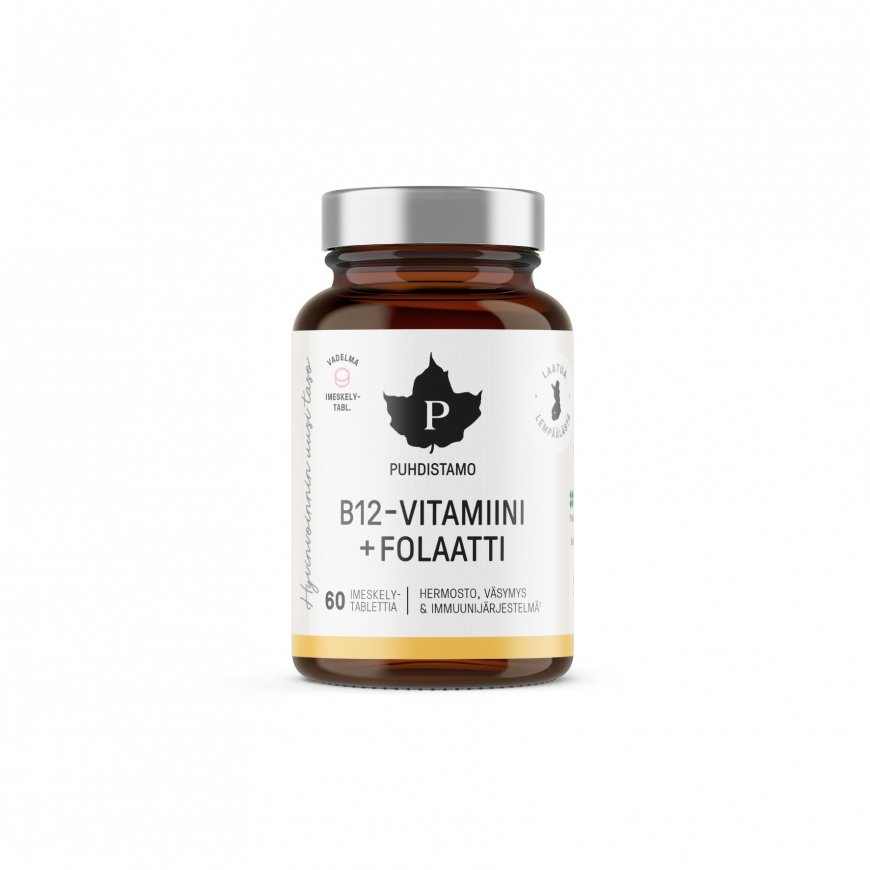 Puhdistamo B12 vitamīns + folāts košļājamās