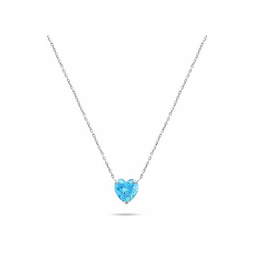 Brilio Silver Sparkling silver pendant with blue heart NCL53WAQ