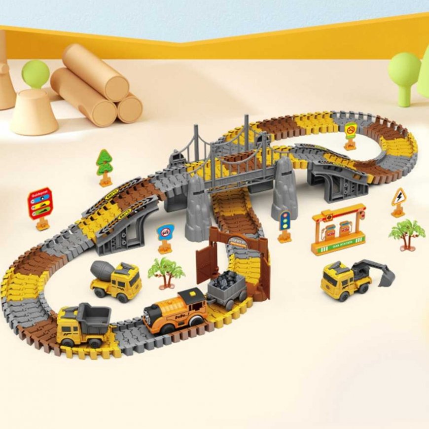 WOOPIE XXL electric train construction site with 174 pieces. – 2