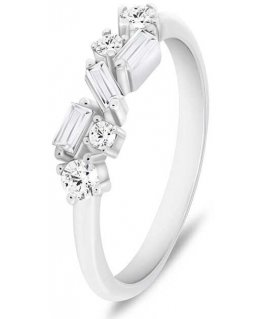 Brilio Sidabrinis Decent sidabrinis žiedas su skaidriais cirkoniais RI121W