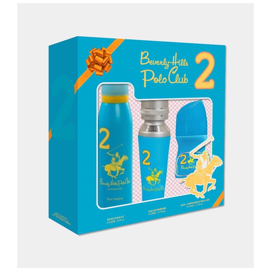 Set Beverly Hills Polo Club: Nr. 2, Eau De Parfum, Sievietēm, 50 ml + Nr. 2, Anti-Perspirants, Dezodorants Roll-On, Sievietēm, 5 – 2