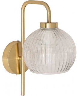 Lamp Kugel seinavalgus KRYS, kuldne ja klaasist, kõrgus 30 cm