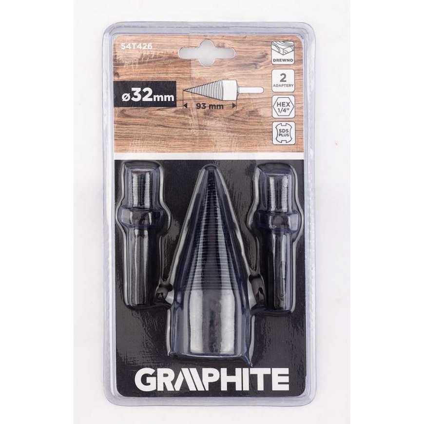 Graphite SDS Plus wood splitting drill bit, hexagonal, 32 mm – 2