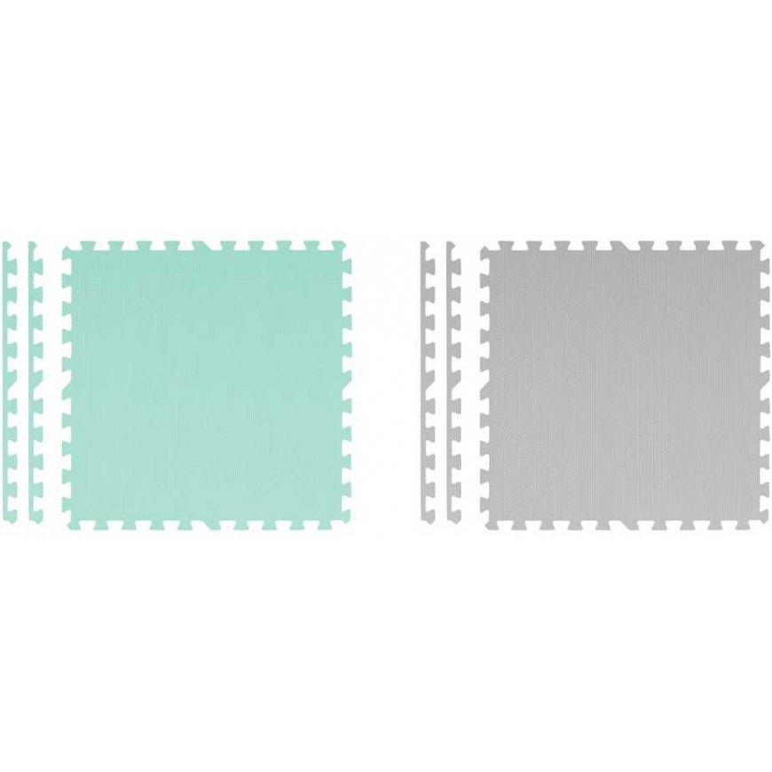 Suuri vaahtomuovinen palapeli-matto Ricokids 180x180cm 9 kpl harmaan turkoosina – 4