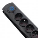 Qoltec 50172 surge protector Black 6 AC outlet(s) 230 V 5 m