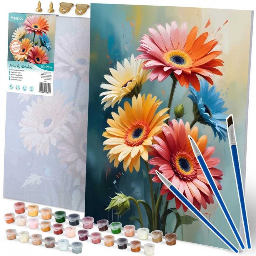Glezna pēc skaitļiem 40x50 cm Massido Ziedi