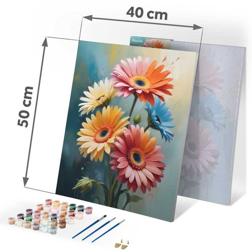 Glezna pēc skaitļiem 40x50 cm Massido Ziedi – 4