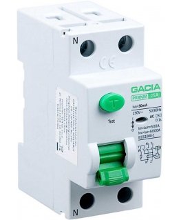 6kA 2P 25A 30mA differential automatic switch, type: AC GACIA PR8NM 2P 25A 30MA AC