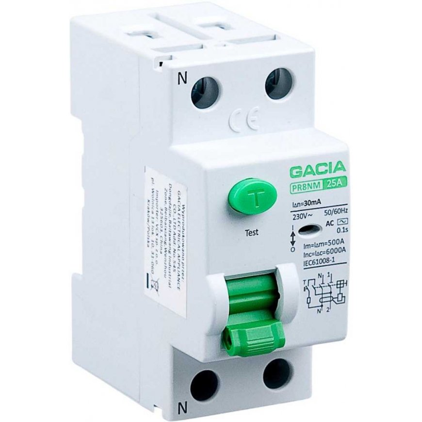 Gacia 6kA 2P 25A 30mA diferenciālais