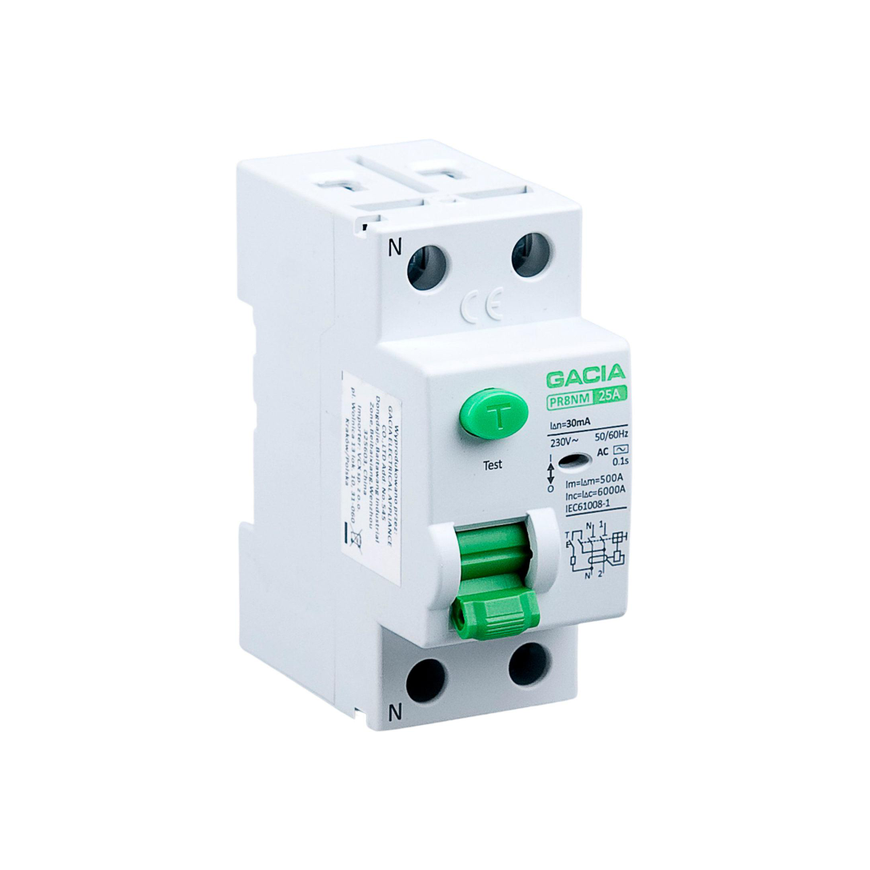 6kA 2P 25A 30mA differential automatic switch, type: AC GACIA PR8NM 2P 25A 30MA AC – 2