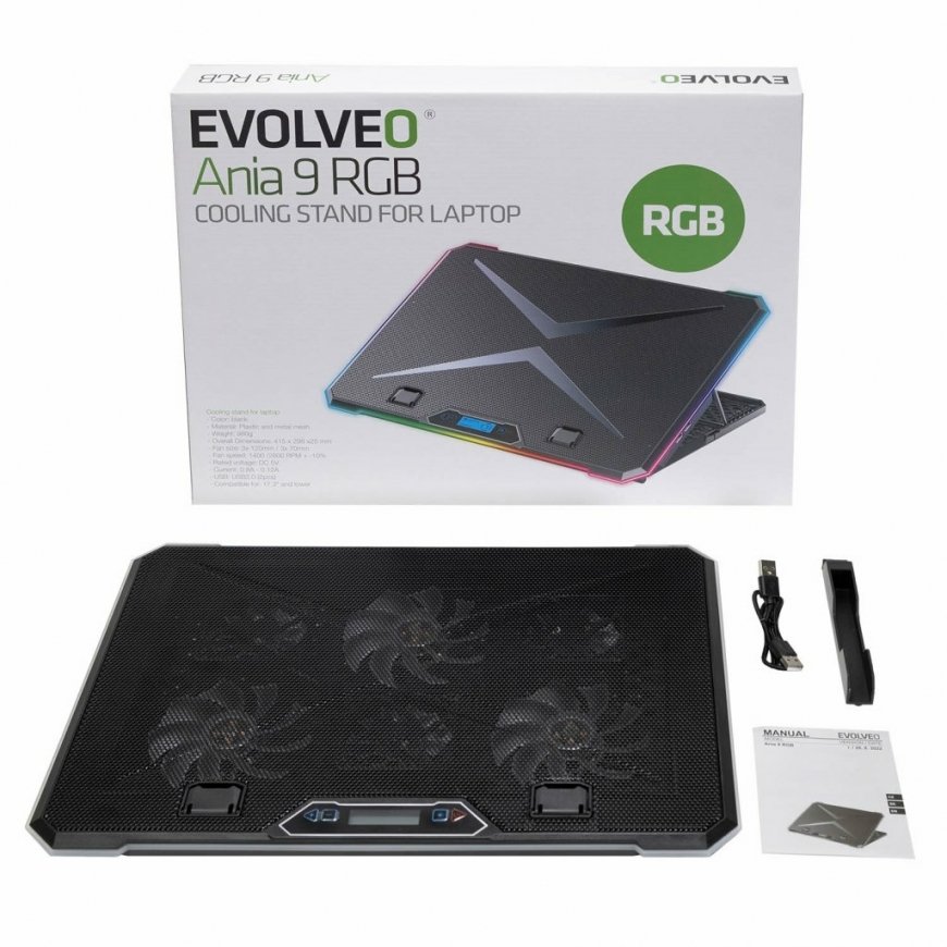 Evolveo ANIA9 laptop cooling pad 43.2 cm (17") 2500 RPM Black – 5