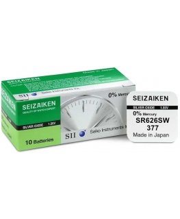 Paristo - Seizaiken 377 SR626SW 1.55V Hopeaoksidi Kello Paristot 10 Pak.