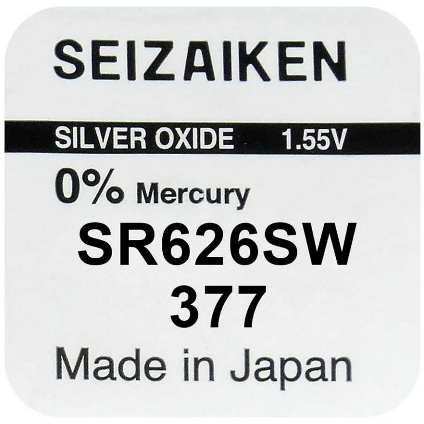 Battery - Seizaiken 377 SR626SW 1.55V Silver Oxide Watch Batteries 10 Pack. – 2