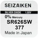 Battery - Seizaiken 377 SR626SW 1.55V Silver Oxide Watch Batteries 10 Pack.