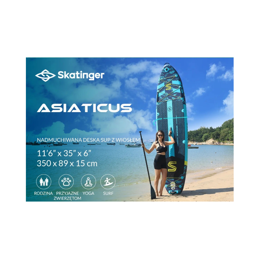 SUP SKATINGER Asiaticus Board 350x89x15 cm Yoga – 3