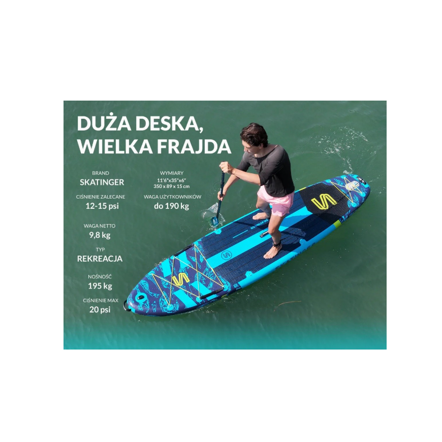 SUP SKATINGER Asiaticus Board 350x89x15 cm Yoga – 2