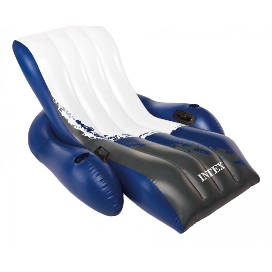 Intex Floating Recliner Lounge Melns, Zils