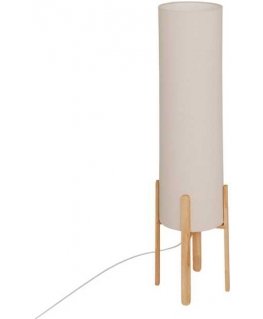 Floor Lamp with Textile Shade RAFA, Wooden Legs, Ø 24 x 107 cm