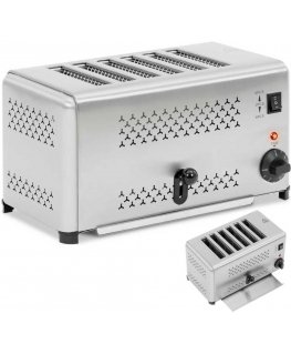 Skrudintuvas Royal Catering opiekacz kanapkowy duonai, skirtas 6 skrudintoms riekelėms, 2500 W