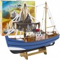 Lean Toys Collectible decorative fishing boat model, blue, 30x26 cm Lean Toys Collectible decorative fishing boat model, blue, 30x26 cm