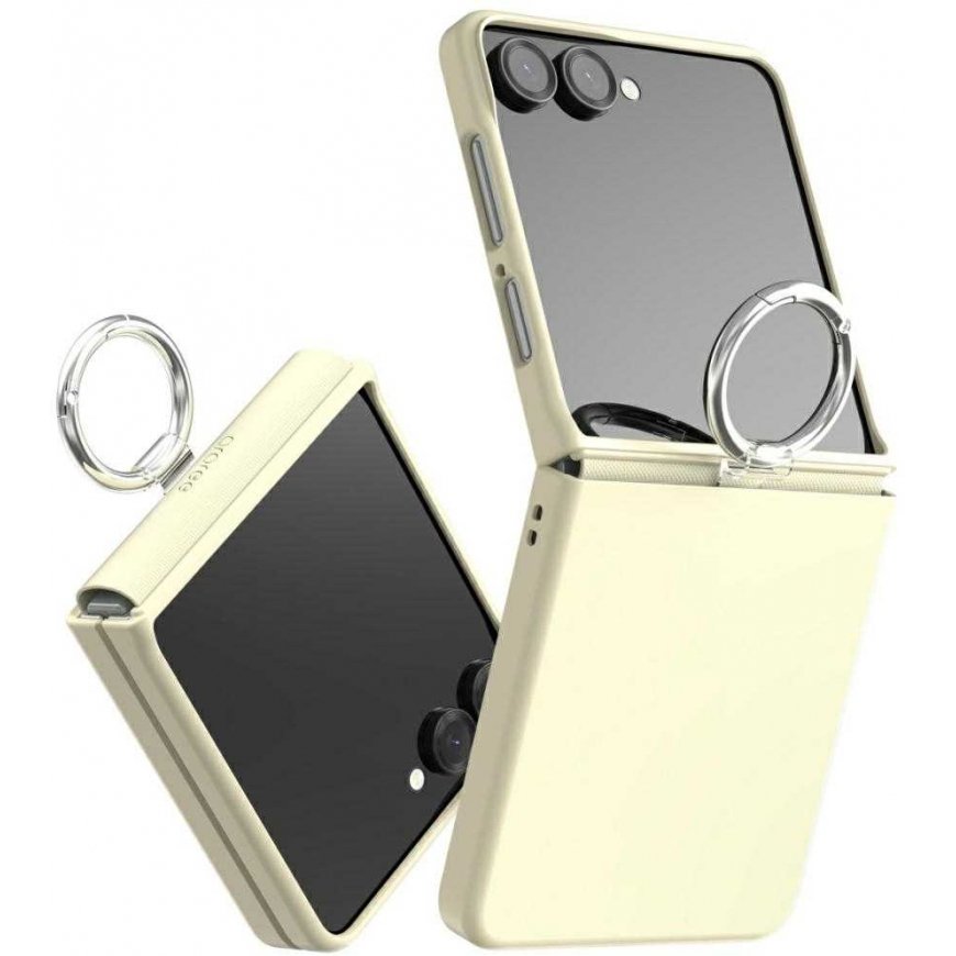 Dėklas Araree Aero Flex R East-Grip Ring Samsung Galaxy Z Flip7 jaoks, kreemjas
