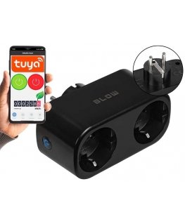 Blow TUYA divkārša viedā rozetes, kas tiek kontrolēta caur WiFi, melna