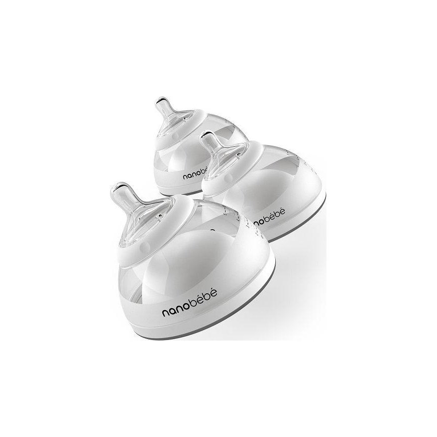 Nanobebe Feeding/Storage Bottle 150 ml 3 pcs - gray