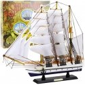 Модель декоративного корабля коллекции Lean Toys "Фрегат", белый, 49x43 см