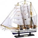Lean Toys kollektsionaalne dekoratiivne burlaivimudel "Fregata", valge, 49x43 cm Lean Toys kollektsionaalne dekoratiivne burlaivimudel "Fregata", valge, 49x43 cm