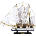 Lean Toys kolekcinis dekoratyvinis burlaivio modelis "Fregata", baltas, 49x43 cm