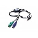 ATEN UC10KM-AT PS/2 kabelis 0,9 m 2x 6-p Mini-DIN USB A Melns ATEN UC10KM-AT PS/2 kabelis 0,9 m 2x 6-p Mini-DIN USB A Melns