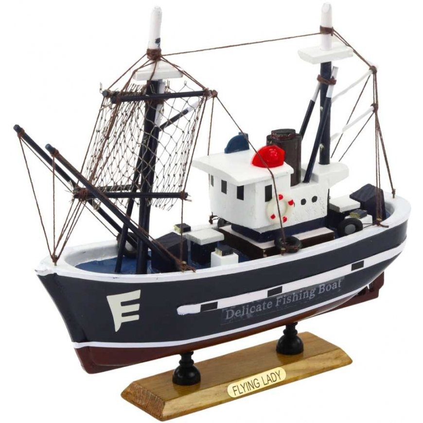 „Lean Toys“ kolekcinis dekoratyvinis žvejybos laivo modelis, skraidanti ledi, 24 x 23 cm – 2