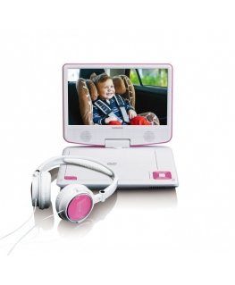 Lenco DVP-910 Portatīvais DVD atskaņotājs Saliekams 22,9 cm (9") Melns, Rozā