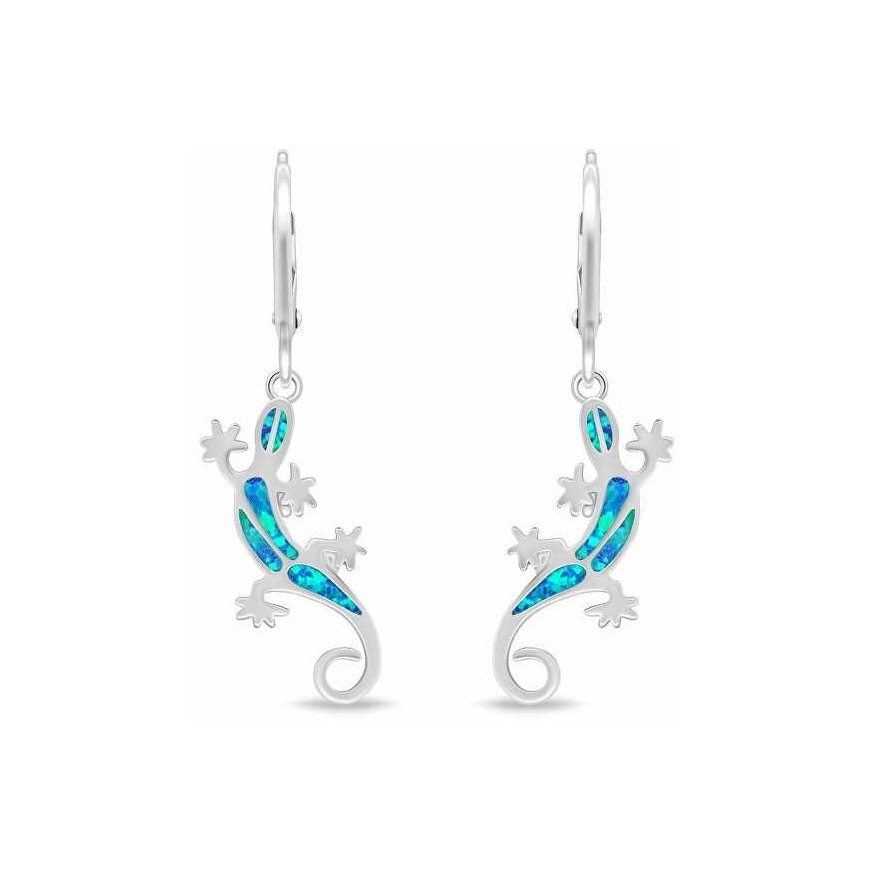 Brilio Silver Silver jewelry set Gekon with synthetic opals SET287WB (earrings, pendant) – 3