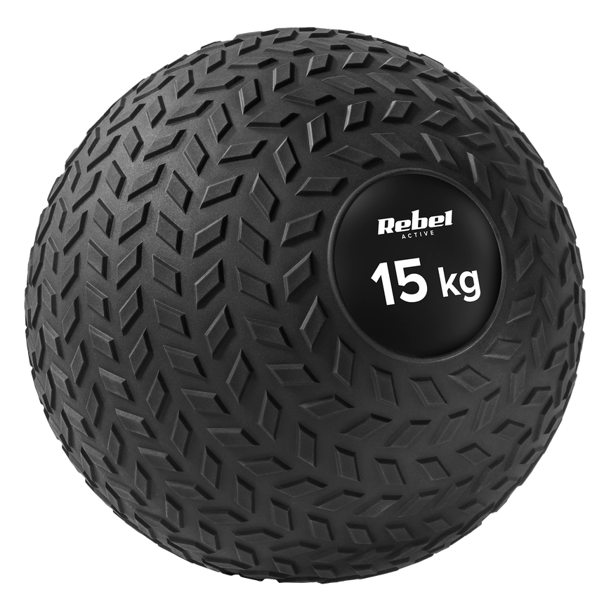Väike meditsiiniline pall rehabilitatsiooniharjutusteks Slam Ball 23 cm 15 kg, REBEL ACTIVE