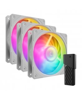 Cooler Master MFZ-M2DW-243P2-R1 Tietokoneen jäähdytysjärjestelmä Tietokonekotelo Ilmanjäähdytin 12 cm Valkoinen 3 kpl
