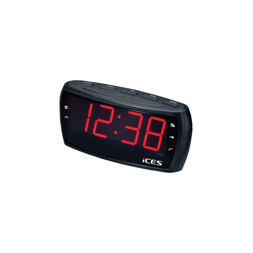 Ices ICR-230-1 radio Pulkstenis Melns