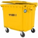 Gsg24 konteineru atkritumiem komunalajiem atkritumiem PZH EN 840-2 DIN 1100L - dzeltena Gsg24 konteineru atkritumiem komunalajiem atkritumiem PZH EN 840-2 DIN 1100L - dzeltena