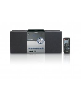 Lenco MC-150 portatīva stereo sistēma Analogais un digitālais 22 W DAB, DAB+, FM, PLL Melns, Sudrabs MP3 atskaņošana