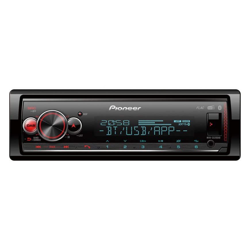 Pioneer MVH-S520DAB auto audio-video uztvērējs Melns