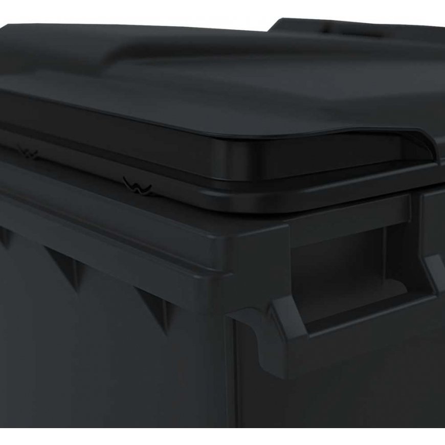 Gsg24 konteiner indas na prügi, kommunaaljäätmed PZH EN 840-2 DIN 1100L - must – 2