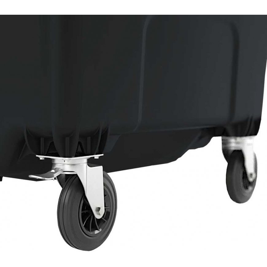 Gsg24 konteineris atkritumiem komunalajiem atkritumiem PZH EN 840-2 DIN 1100L - melns – 4